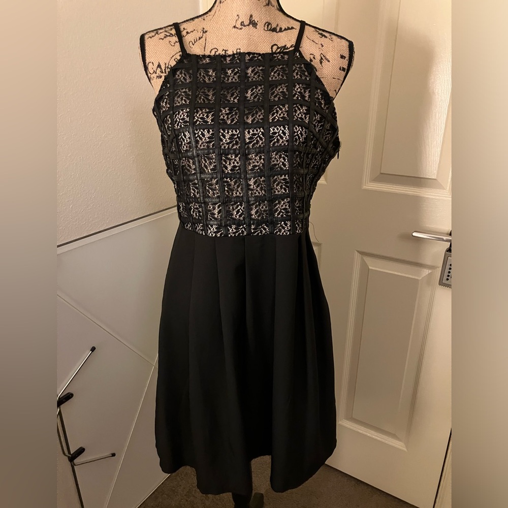 Missguided uk caged corset top black dress large 10 UK14 sexy cute